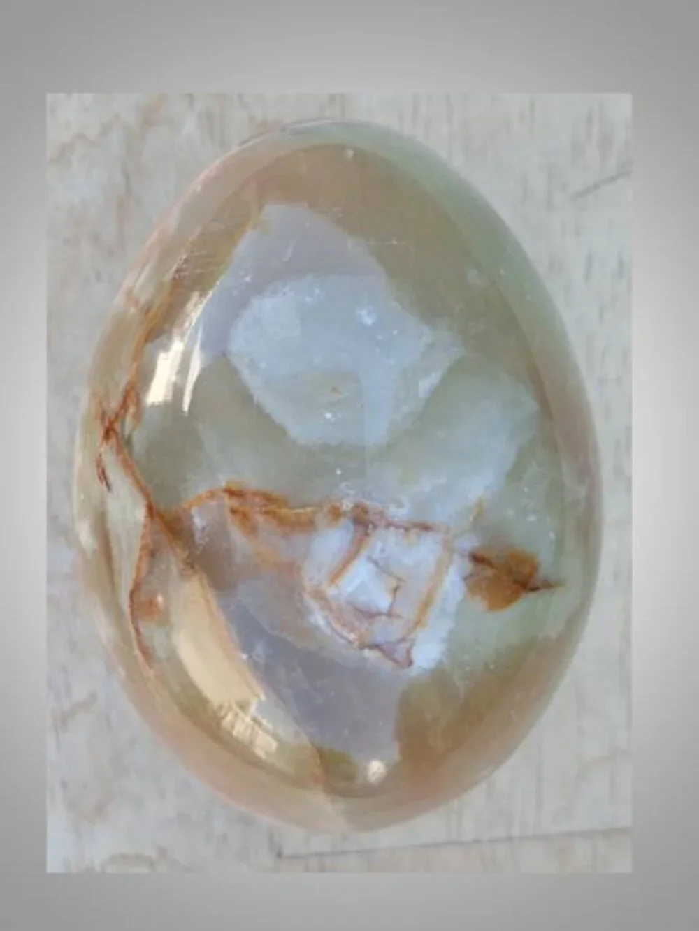 green onyx Egg crystal rock stone  Balance Clarity
